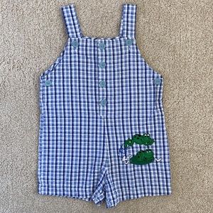 Vintage Samara seersucker jon jon with frogs appliqué